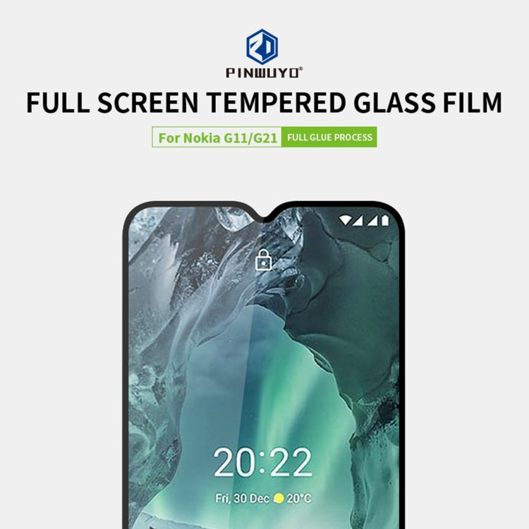 For Nokia G11 / G21 PINWUYO 9H 2.5D Full Screen Tempered Glass Film(Black) - Nokia Tempered Glass by PINWUYO | Online Shopping South Africa | PMC TechLife | Buy Now Pay Later Mobicred