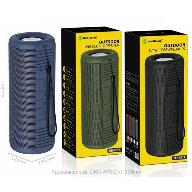 NewRixing NR9019 TWS Portable Stereo Bluetooth Speaker Support TF Card / FM(Green) - Desktop Speaker by NewRixing | Online Shopping South Africa | PMC TechLife | Buy Now Pay Later Mobicred