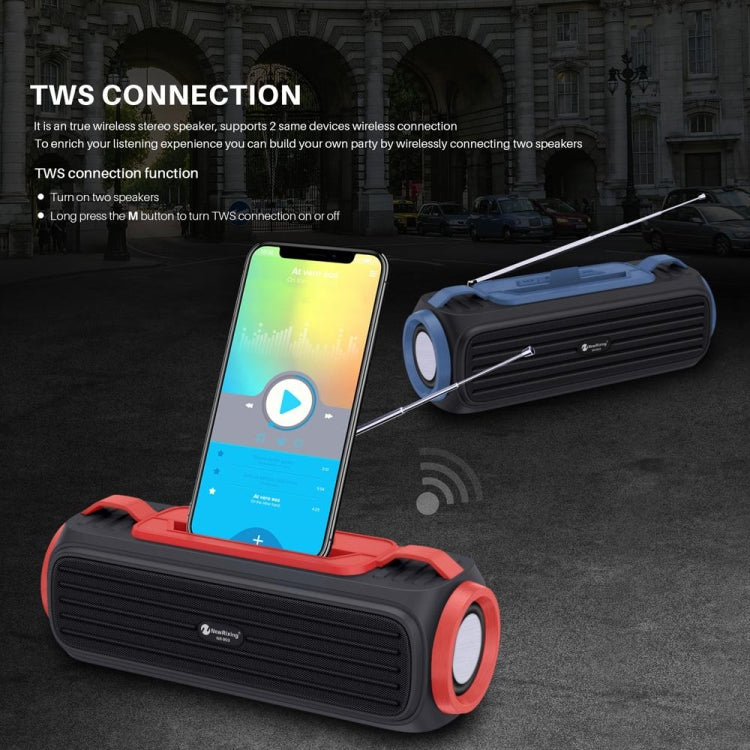 NewRixing NR903F TWS Portable Outdoor Bluetooth Speaker Support TF Card / FM(Blue) - free shipping - PMC TechLife - Order now!