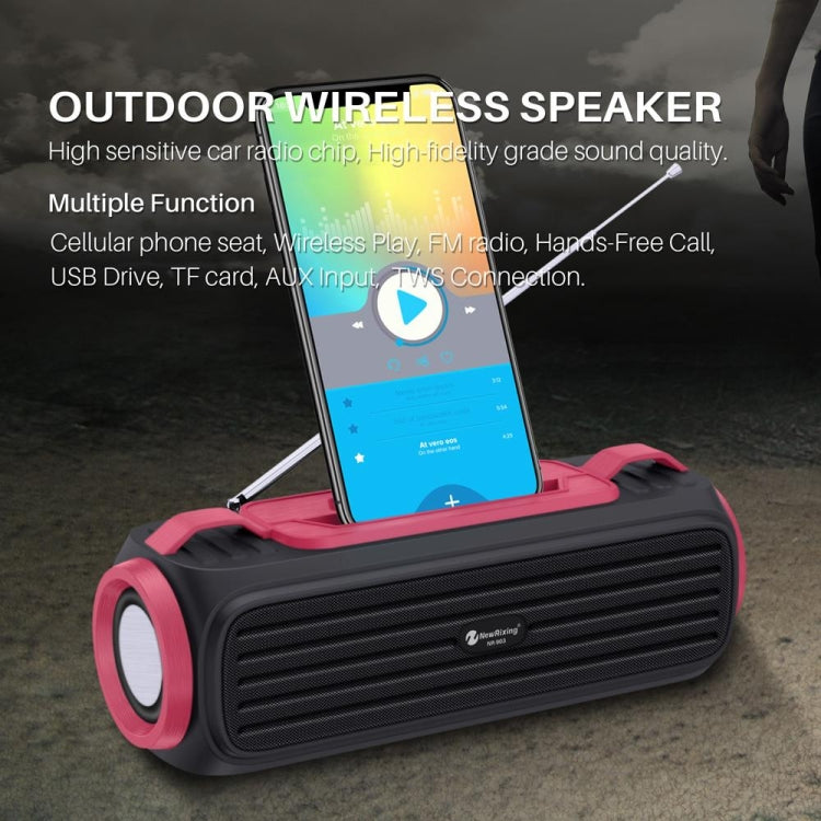 NewRixing NR903F TWS Portable Outdoor Bluetooth Speaker Support TF Card / FM(Red) - Desktop Speaker by NewRixing | Online Shopping South Africa | PMC TechLife | Buy Now Pay Later Mobicred