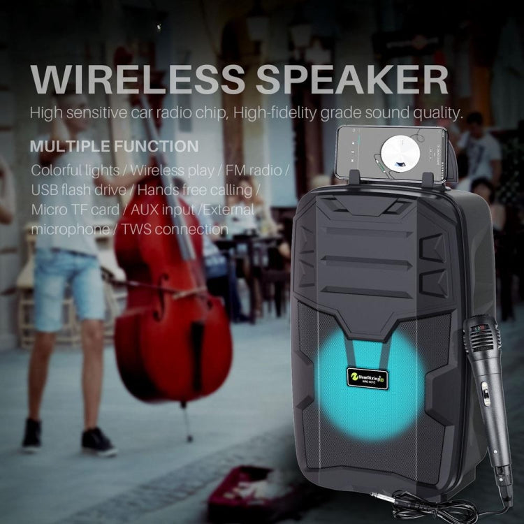 NewRixing NRG401C Outdoor Portable Karaoke Wireless Speaker High-Power Audio Amplifier With Mic(Black) - free shipping - PMC TechLife - Order now!