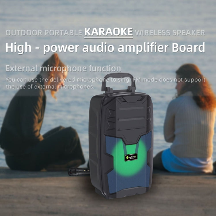 NewRixing NRG401C Outdoor Portable Karaoke Wireless Speaker High-Power Audio Amplifier With Mic(Blue) - free shipping - PMC TechLife - Order now!