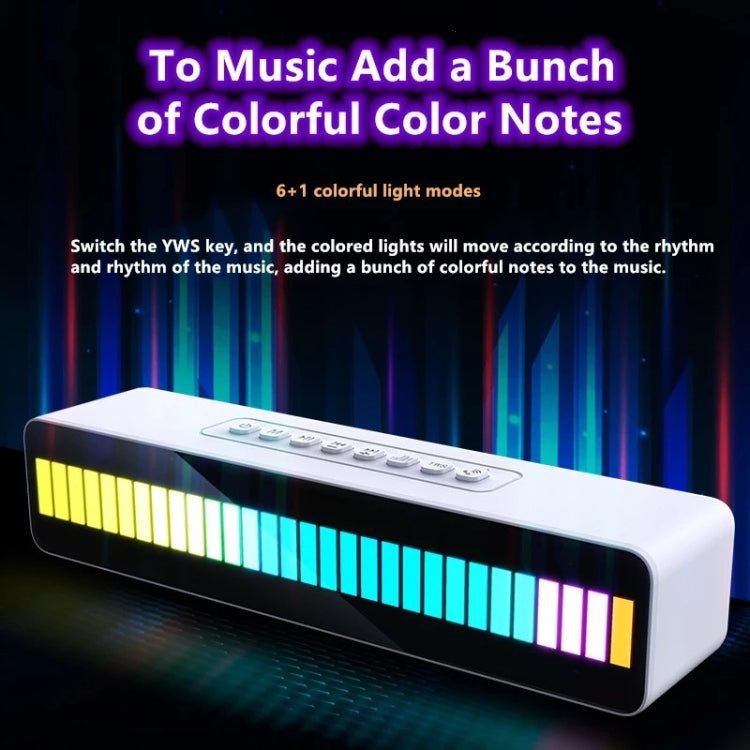 Duosi M8 LED Pickup Rhythm Ambient Light Multi-function TWS Bluetooth Speaker Bar(White) - Desktop Speaker by Duosi | Online Shopping South Africa | PMC TechLife | Buy Now Pay Later Mobicred