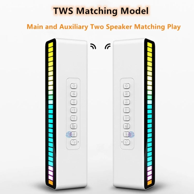 Duosi M8 LED Pickup Rhythm Ambient Light Multi-function TWS Bluetooth Speaker Bar(White) - Desktop Speaker by Duosi | Online Shopping South Africa | PMC TechLife | Buy Now Pay Later Mobicred