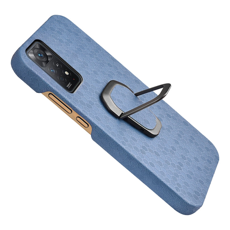 For Xiaomi Redmi Note 11 Pro Global Ring Holder Honeycomb PU Phone Case(Light Blue) - free shipping - PMC TechLife - Order now!