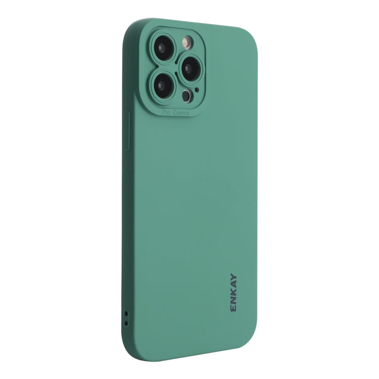 For iPhone 13 Pro Max ENKAY Liquid Silicone Phone Case (Dark Green) - iPhone 13 Pro Max Cases by ENKAY | Online Shopping South Africa | PMC TechLife | Buy Now Pay Later Mobicred