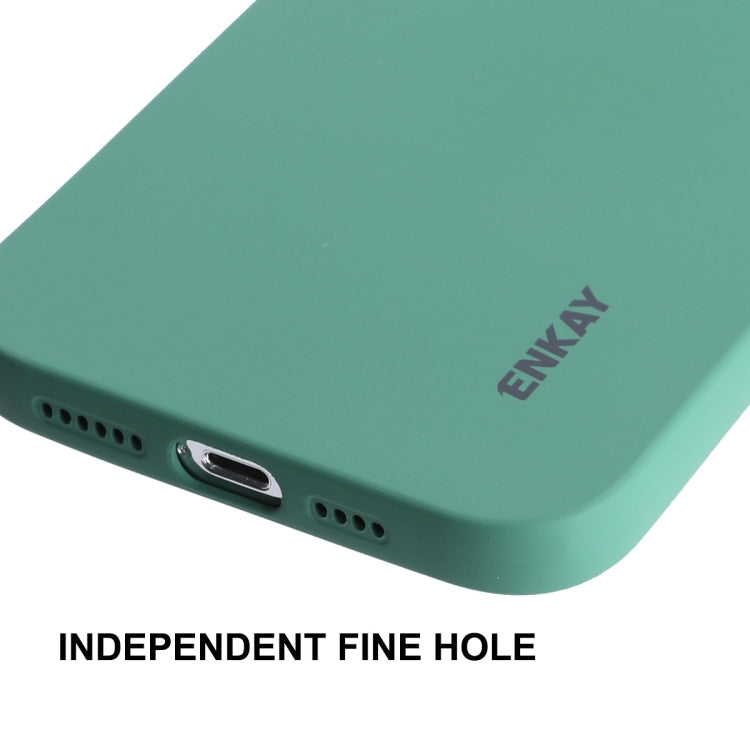 For iPhone 13 Pro Max ENKAY Liquid Silicone Phone Case (Dark Green) - iPhone 13 Pro Max Cases by ENKAY | Online Shopping South Africa | PMC TechLife | Buy Now Pay Later Mobicred