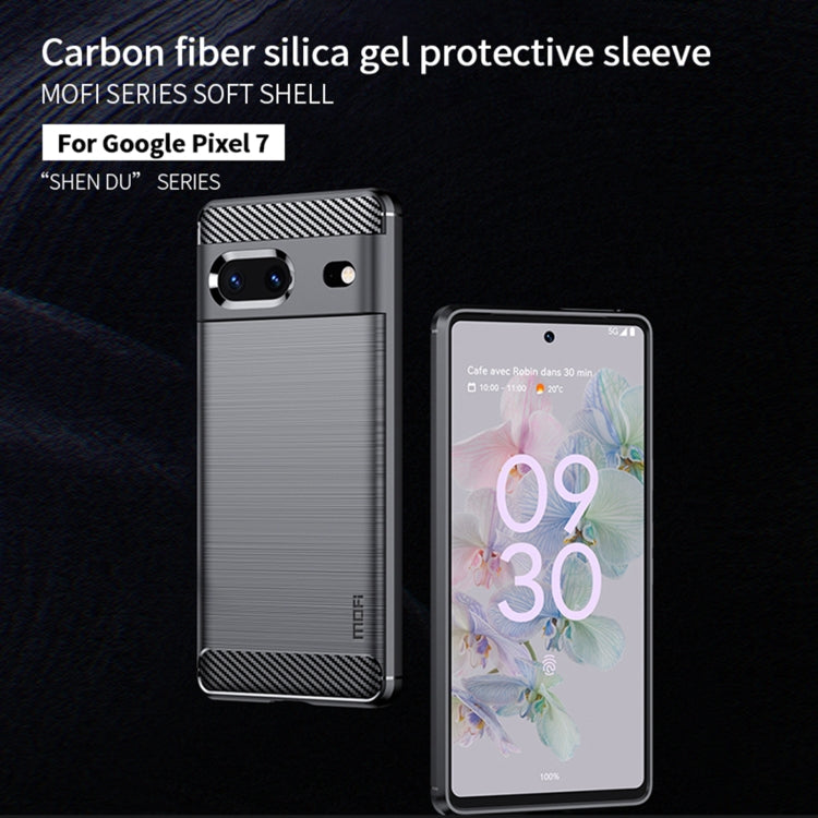 For Google pixel 7 5G MOFI Gentleness Series Brushed Texture Carbon Fiber TPU Phone Case(Gray) - free shipping - PMC TechLife - Order now!