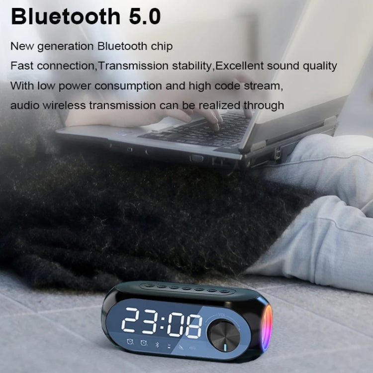 AEC S8 Alarm Clock Bluetooth Speakers with LED Light Support TF / FM(Black) - free shipping - PMC TechLife - Order now!