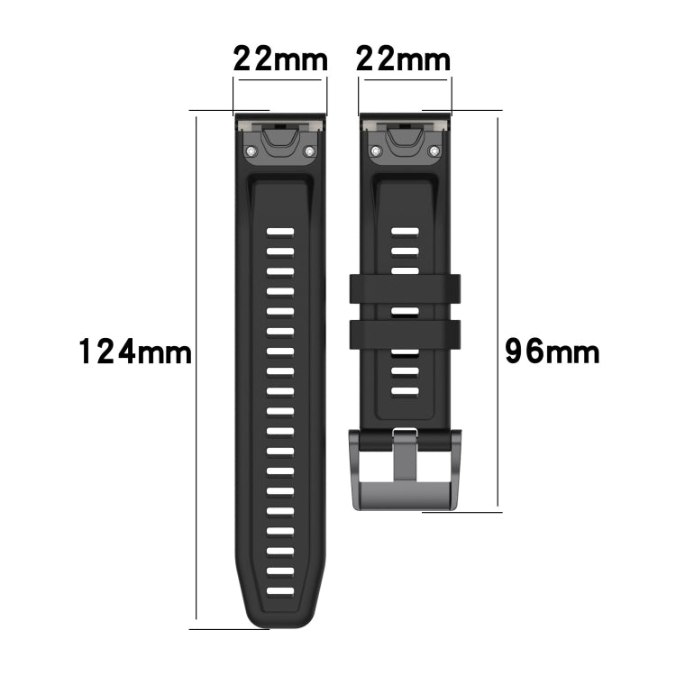 Compatible with Garmin EPIX Gen2 22mm Silicone Solid Color Watch Band(Dark Green) - Watch Bands by PMC TechLife | Online Shopping South Africa | PMC TechLife | Buy Now Pay Later Mobicred