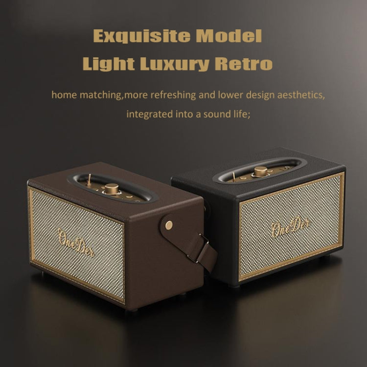 Oneder D6 40W Retro Classic Wooden Portable Outdoor Bluetooth Speaker(Black) - free shipping - PMC TechLife - Order now!