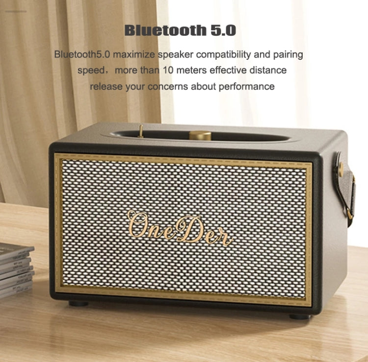 Oneder D6 40W Retro Classic Wooden Portable Outdoor Bluetooth Speaker(Brown) - free shipping - PMC TechLife - Order now!