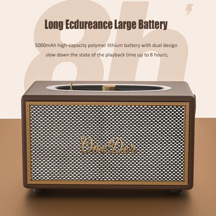 Oneder D6 40W Retro Classic Wooden Portable Outdoor Bluetooth Speaker(Brown) - free shipping - PMC TechLife - Order now!