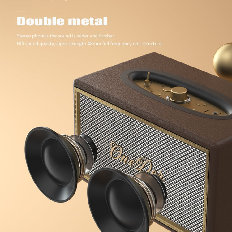 Oneder D6 40W Retro Classic Wooden Portable Outdoor Bluetooth Speaker(Brown) - free shipping - PMC TechLife - Order now!