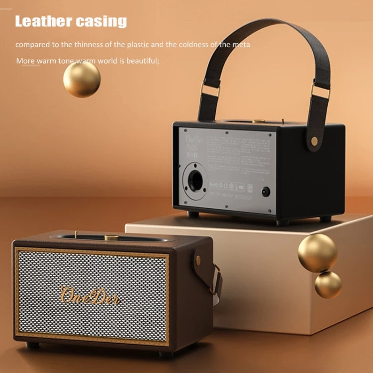 Oneder D6 40W Retro Classic Wooden Portable Outdoor Bluetooth Speaker(Brown) - free shipping - PMC TechLife - Order now!