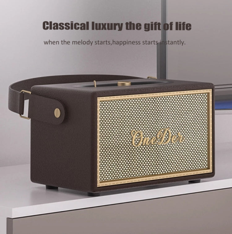 Oneder D6 40W Retro Classic Wooden Portable Outdoor Bluetooth Speaker(Brown) - free shipping - PMC TechLife - Order now!