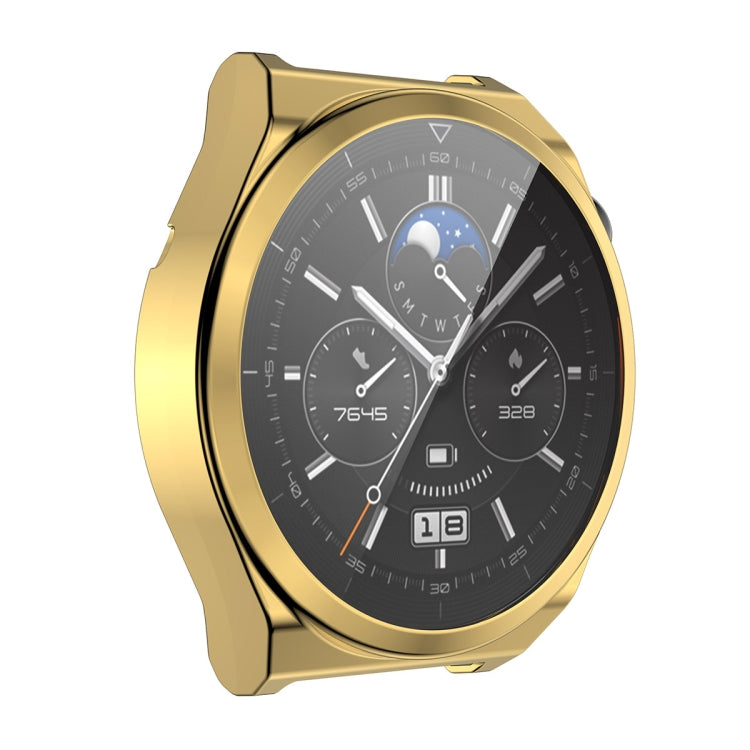 For Huawei Watch GT 3 Pro 43mm ENKAY Full Coverage Electroplated Soft TPU Case with Screen Protection(Golden) - Watch Cases by ENKAY | Online Shopping South Africa | PMC TechLife | Buy Now Pay Later Mobicred