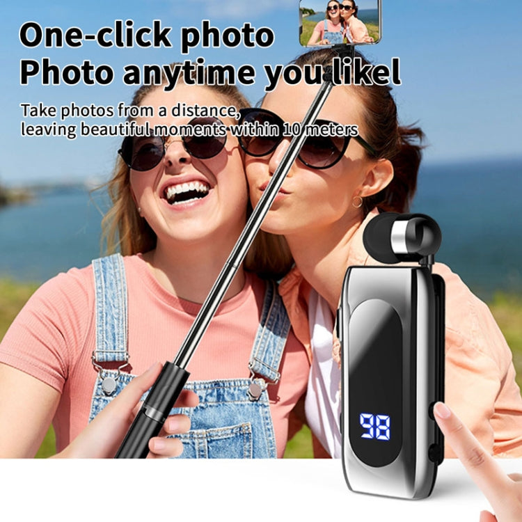 K55 Retractable Cable BT5.2 Smart In-ear Single Sports Earphone(Black) - Sport Earphone by PMC TechLife | Online Shopping South Africa | PMC TechLife