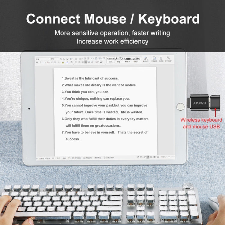 ENKAY ENK-AT110 8 Pin Male to USB 3.0 Female Aluminium Alloy OTG Adapter(Black) - Converter & Adapter by ENKAY | Online Shopping South Africa | PMC TechLife | Buy Now Pay Later Mobicred