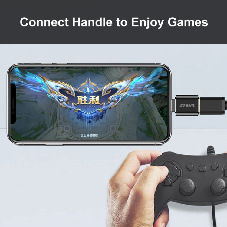 ENKAY ENK-AT110 8 Pin Male to USB 3.0 Female Aluminium Alloy OTG Adapter(Black) - Converter & Adapter by ENKAY | Online Shopping South Africa | PMC TechLife | Buy Now Pay Later Mobicred