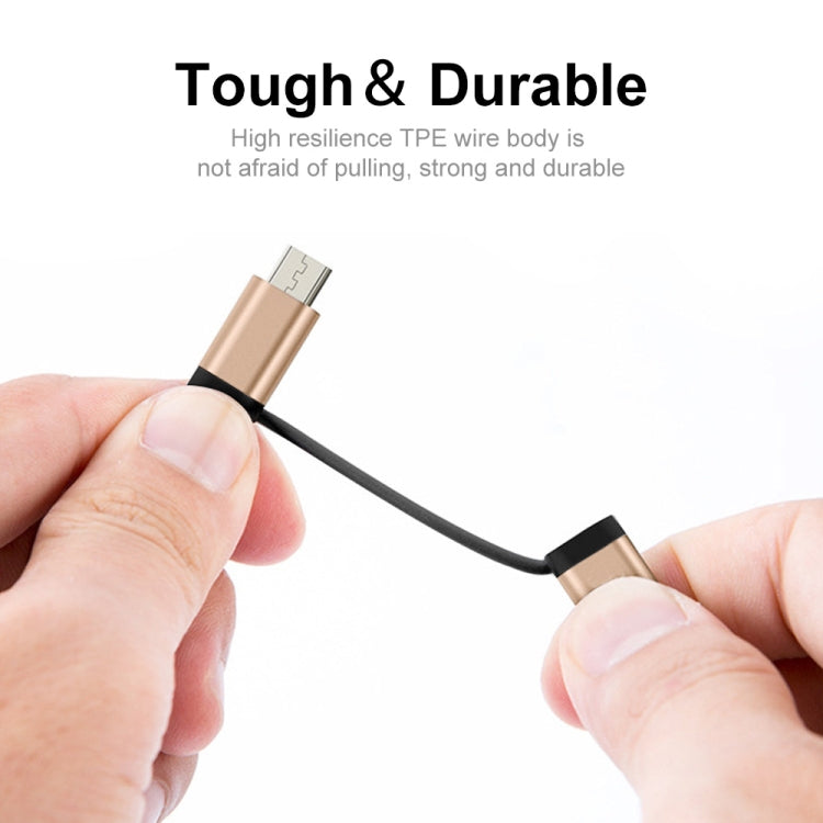 ENKAY ENK-AT113 2 in 1 Type-C / Micro USB to USB 3.0 Nylon Braided OTG Adapter Cable(Gold) - OTG Adapter by ENKAY | Online Shopping South Africa | PMC TechLife | Buy Now Pay Later Mobicred