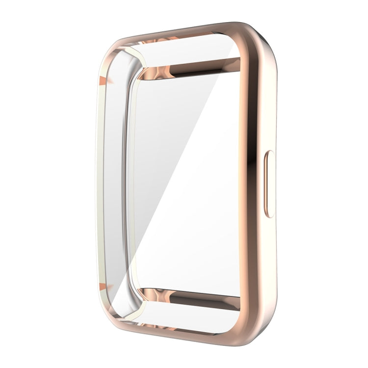 For Huawei Band 7/6 / Honor Band 6 ENKAY Hat-Prince Full Coverage Electroplated Soft TPU Case with Screen Protection(Rose Gold) - Watch Cases by ENKAY | Online Shopping South Africa | PMC TechLife | Buy Now Pay Later Mobicred