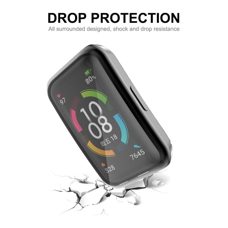 For Huawei Band 7/6 / Honor Band 6 ENKAY Hat-Prince Full Coverage Electroplated Soft TPU Case with Screen Protection(Rose Gold) - Watch Cases by ENKAY | Online Shopping South Africa | PMC TechLife | Buy Now Pay Later Mobicred
