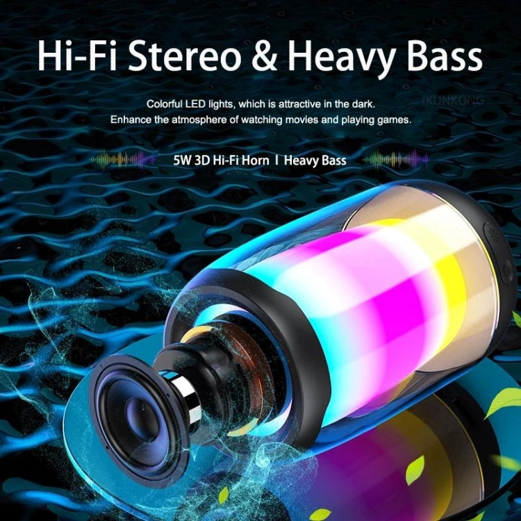 NBY8893 Pulsating Colorful Portable Stereo Bluetooth Speaker(Black) - Desktop Speaker by NBY | Online Shopping South Africa | PMC TechLife | Buy Now Pay Later Mobicred