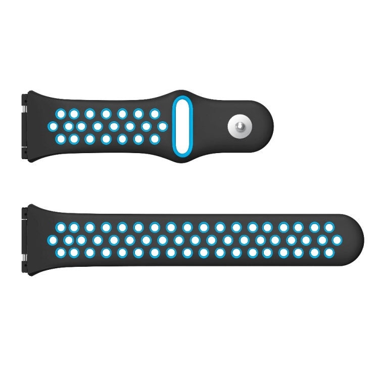 For Fitbit Ionic Breathable Two-tone Silicone Watch Band(Black Blue) - Watch Bands by PMC TechLife | Online Shopping South Africa | PMC TechLife | Buy Now Pay Later Mobicred