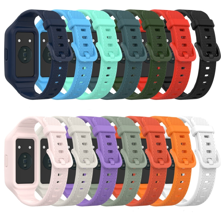 For Huawei Band 8 / 7 Solid Color Silicone Integrated Watch Band(Amygreen) - Watch Bands by PMC TechLife | Online Shopping South Africa | PMC TechLife | Buy Now Pay Later Mobicred