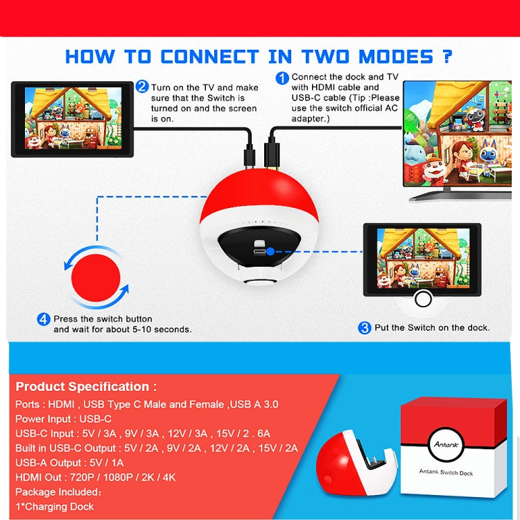 Multifunctional HDMI Charging Base Accessories For Nintendo Switch - Holder by PMC TechLife | Online Shopping South Africa | PMC TechLife