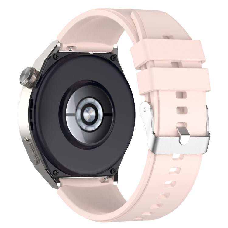 For Huawei Watch GT 42mm/46mm / GT2 46mm 22mm Protruding Head Silicone Strap Silver Buckle(Pink) - Watch Bands by PMC TechLife | Online Shopping South Africa | PMC TechLife | Buy Now Pay Later Mobicred