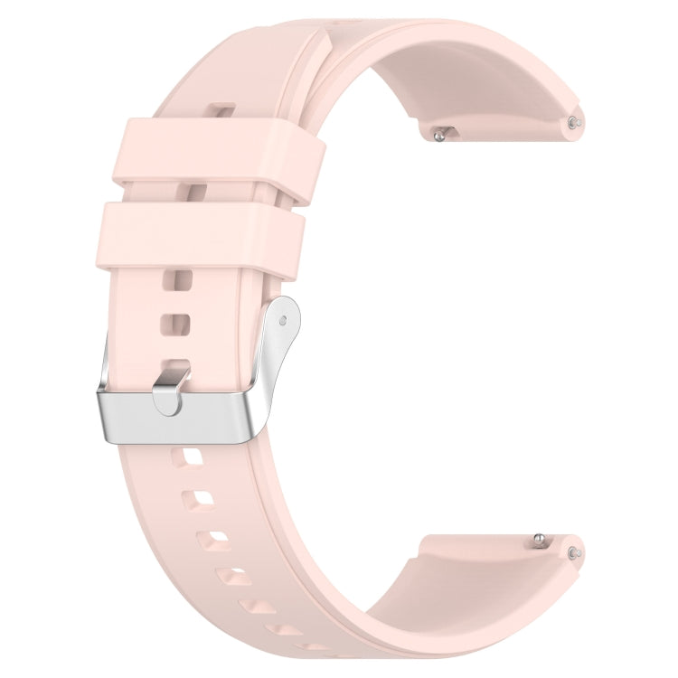 For Huawei Watch GT 42mm/46mm / GT2 46mm 22mm Protruding Head Silicone Strap Silver Buckle(Pink) - Watch Bands by PMC TechLife | Online Shopping South Africa | PMC TechLife | Buy Now Pay Later Mobicred