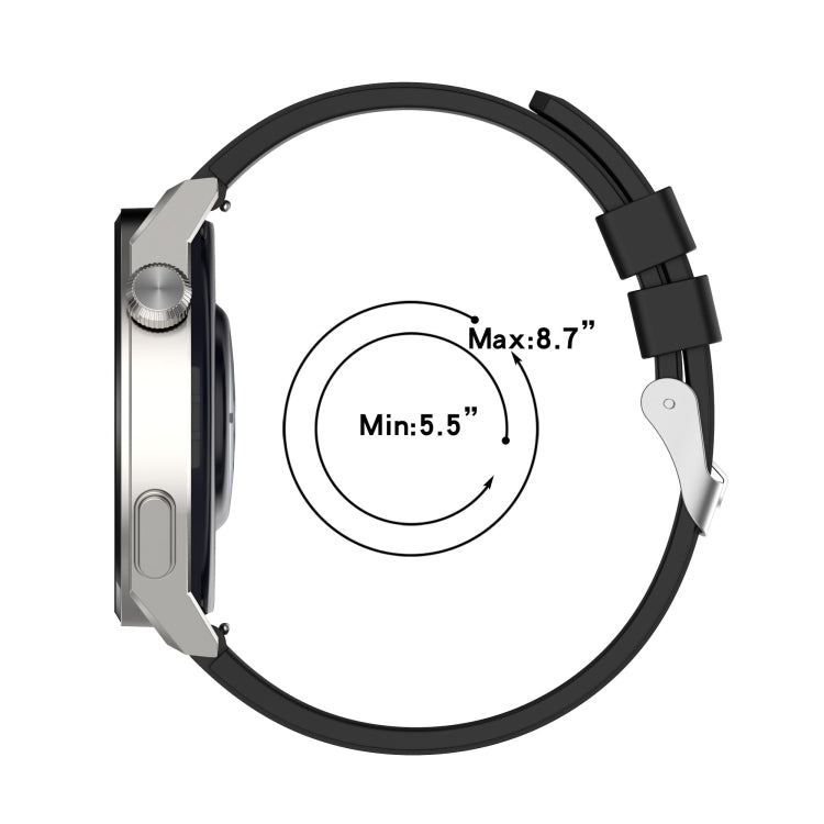 For Huawei Watch GT 42mm/46mm / GT2 46mm 22mm Protruding Head Silicone Strap Silver Buckle(Pink) - Watch Bands by PMC TechLife | Online Shopping South Africa | PMC TechLife | Buy Now Pay Later Mobicred