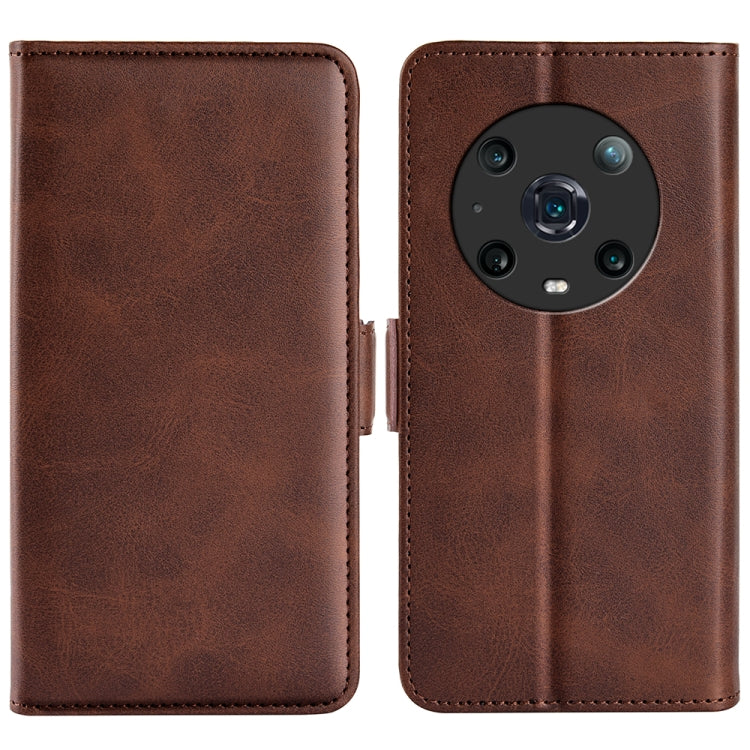 For Honor Magic4 Pro Dual-side Magnetic Buckle Flip Leather Phone Case(Brown) - Huawei Cases by PMC TechLife | Online Shopping South Africa | PMC TechLife | Buy Now Pay Later Mobicred