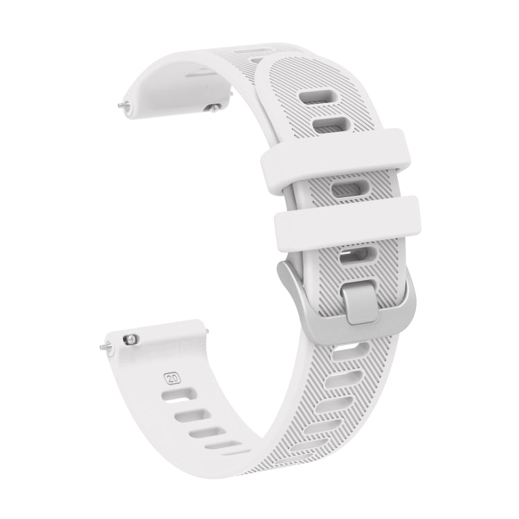 Compatible with Garmin Approach S40 20mm Silicone Twill Watch Band(White) - Watch Bands by PMC TechLife | Online Shopping South Africa | PMC TechLife | Buy Now Pay Later Mobicred