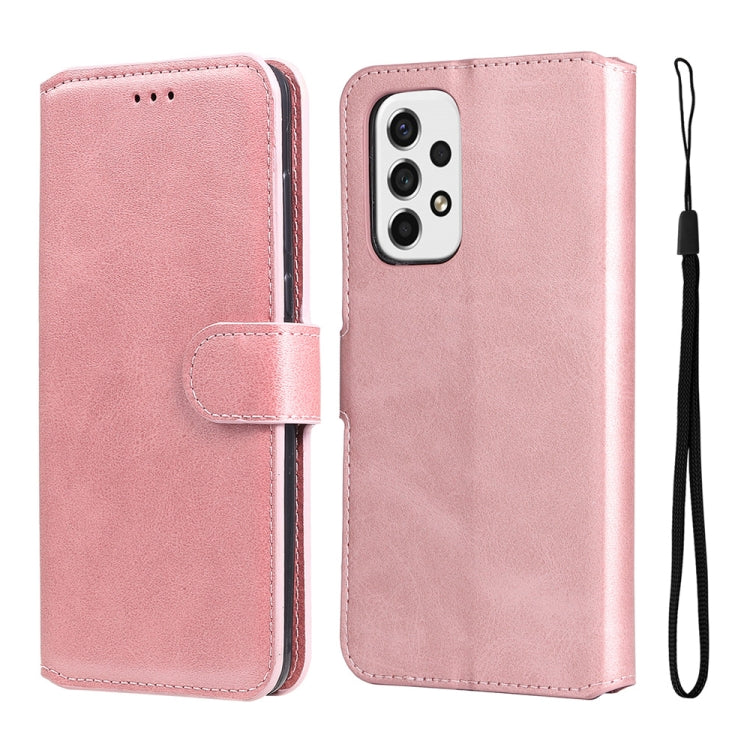 For Samsung Galaxy A53 5G JUNSUNMAY Calf Texture Leather Phone Case(Pink) - Galaxy Phone Cases by JUNSUNMAY | Online Shopping South Africa | PMC TechLife | Buy Now Pay Later Mobicred