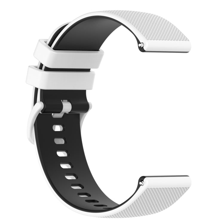 For Amazfit Pace 22mm Checkered Two-Color Silicone Watch Band(White+Black) - Watch Bands by PMC TechLife | Online Shopping South Africa | PMC TechLife | Buy Now Pay Later Mobicred