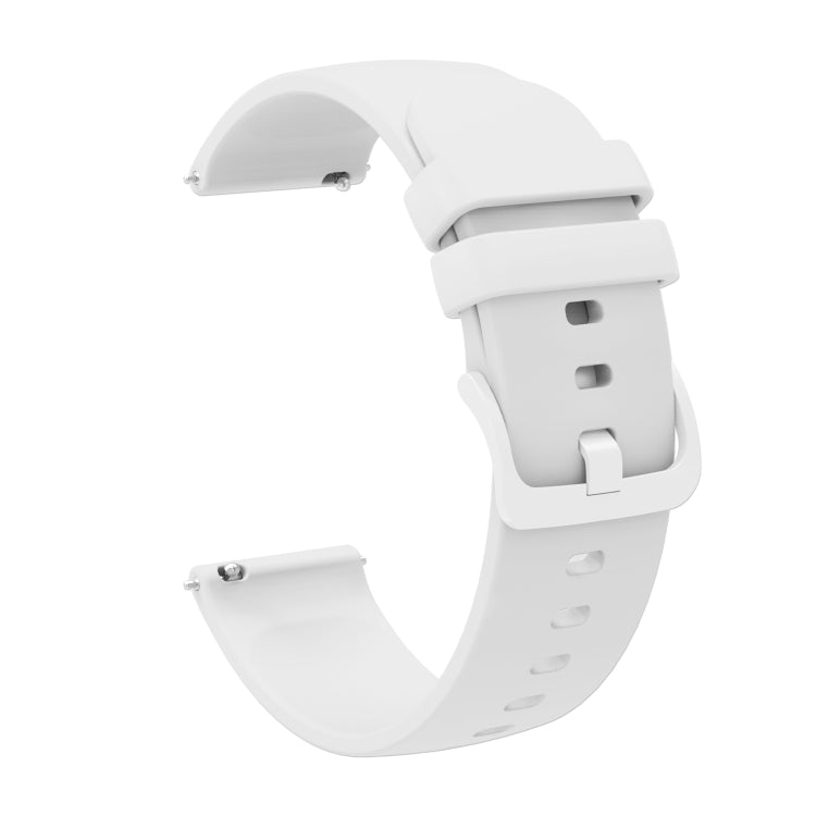 Compatible with Garmin Vivoactive 4S 18mm Solid Color Soft Silicone Watch Band(White) - Watch Bands by PMC TechLife | Online Shopping South Africa | PMC TechLife | Buy Now Pay Later Mobicred
