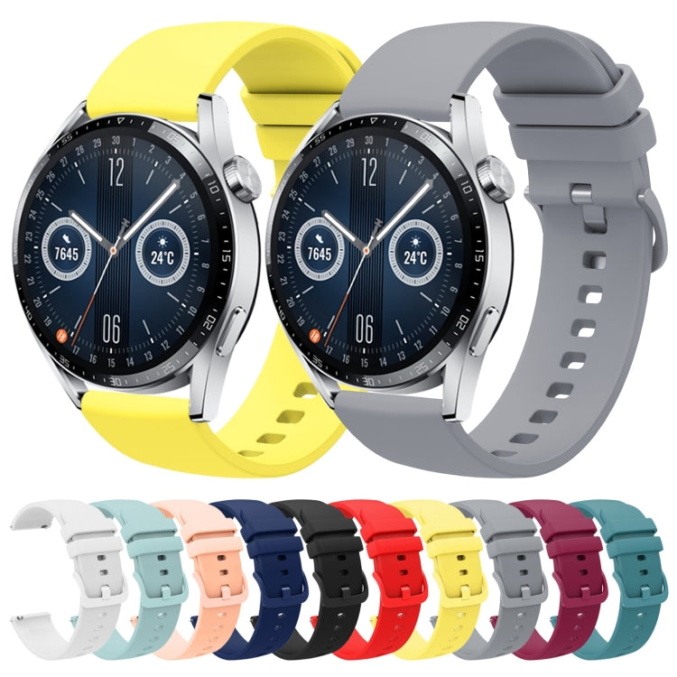 For Huawei Watch GT3 42mm 20mm Solid Color Soft Silicone Watch Band(Navy Blue) - Watch Bands by PMC TechLife | Online Shopping South Africa | PMC TechLife | Buy Now Pay Later Mobicred
