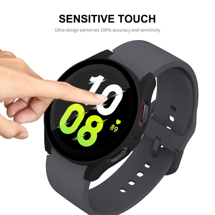 For Samsung Galaxy Watch5 44mm ENKAY Hat-Prince Full Coverage PC Frame + 9H Tempered Glass Case(Dark Blue) - Watch Cases by ENKAY | Online Shopping South Africa | PMC TechLife | Buy Now Pay Later Mobicred