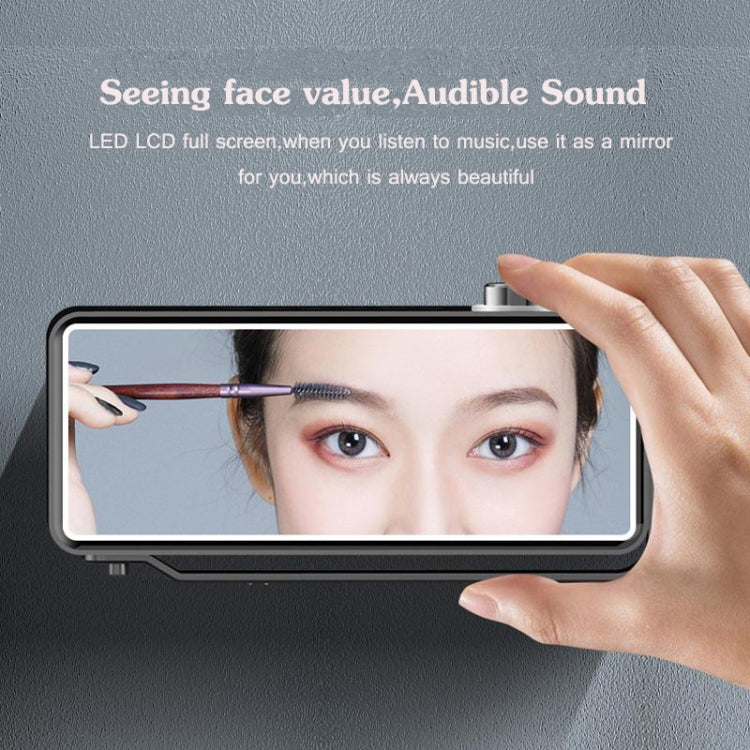 AEC K5 Mirror Alarm Clock Bluetooth Speakers with LED Light Support TF / FM(Blue) - Desktop Speaker by AEC | Online Shopping South Africa | PMC TechLife | Buy Now Pay Later Mobicred