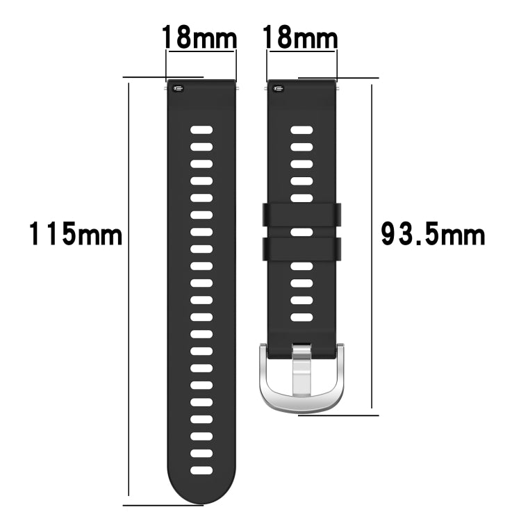 Compatible with Garmin Venu 2S 18mm Solid Color Silicone Watch Band(White) - Watch Bands by PMC TechLife | Online Shopping South Africa | PMC TechLife | Buy Now Pay Later Mobicred
