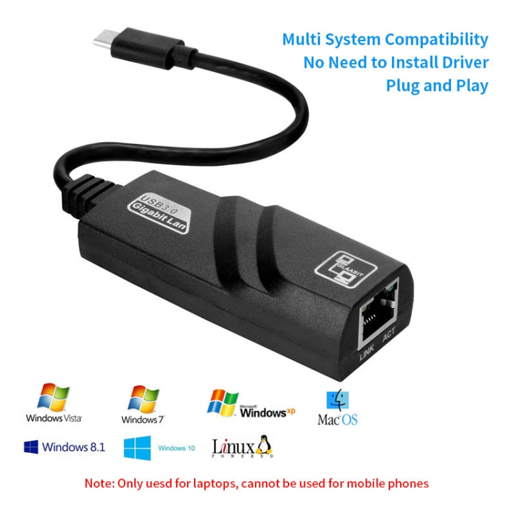 JSM 1000 Mbps USB-C / Type-C to RJ45 Ethernet Adapter Network Cable - USB Network Adapter by JUNSUNMAY | Online Shopping South Africa | PMC TechLife | Buy Now Pay Later Mobicred