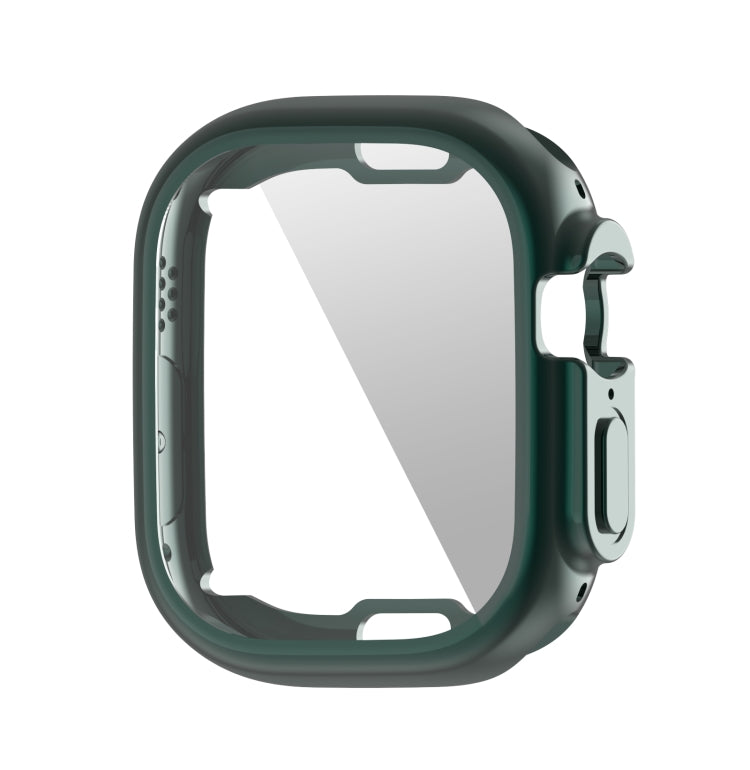 ENKAY Electroplated Soft TPU Case with Screen Film For Apple Watch Ultra / Ultra 2 49mm(Deep Green) - Watch Cases by ENKAY | Online Shopping South Africa | PMC TechLife | Buy Now Pay Later Mobicred
