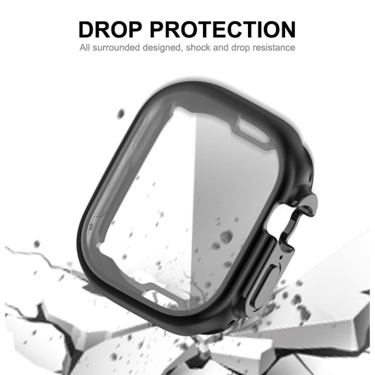 ENKAY Electroplated Soft TPU Case with Screen Film For Apple Watch Ultra / Ultra 2 49mm(Black) - Watch Cases by ENKAY | Online Shopping South Africa | PMC TechLife | Buy Now Pay Later Mobicred