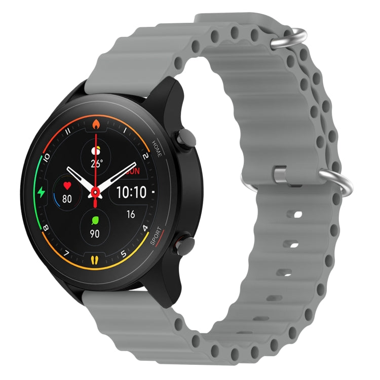 For Xiaomi MI Watch S1 Pro 22mm Ocean Style Silicone Solid Color Watch Band(Grey) - free shipping - PMC TechLife - Order now!