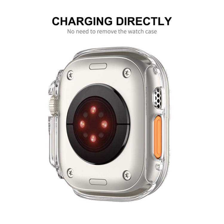 For Apple Watch Ultra / Ultra 2 49mm ENKAY PC Frame 9H Tempered Glass Case(White) - Watch Cases by ENKAY | Online Shopping South Africa | PMC TechLife | Buy Now Pay Later Mobicred