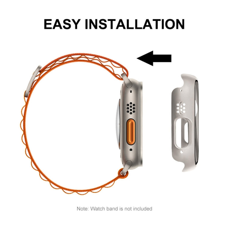 For Apple Watch Ultra / Ultra 2 49mm ENKAY PC Frame 9H Tempered Glass Case(Dark Blue) - Watch Cases by ENKAY | Online Shopping South Africa | PMC TechLife | Buy Now Pay Later Mobicred