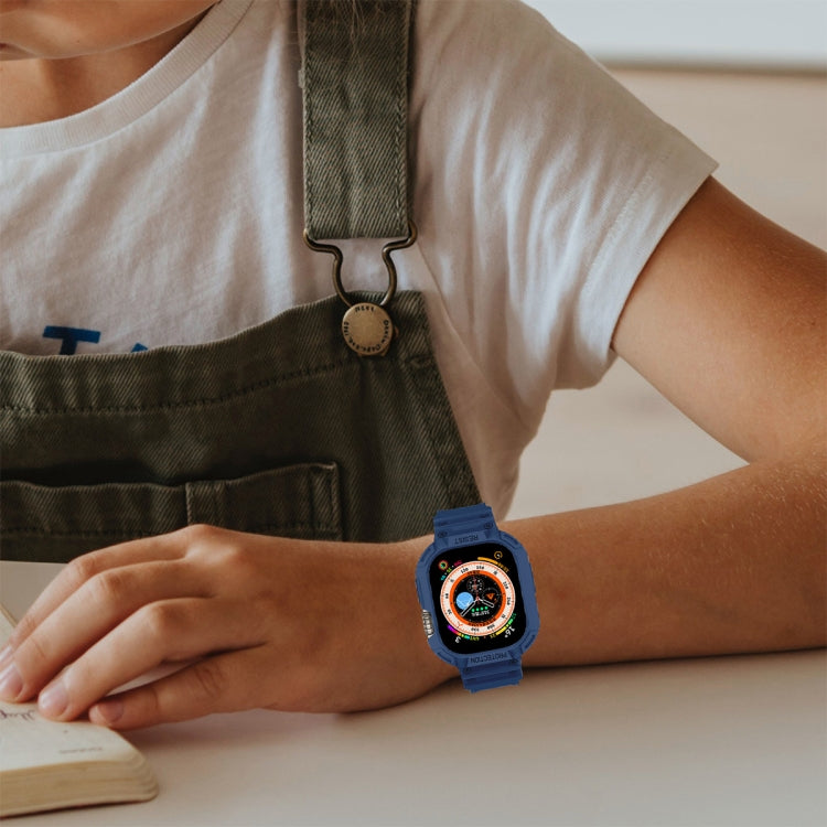 For Apple Watch Ultra 49mm JUNSUNMAY Integrated TPU Case Adjustable Elastic Watch Band(White) - Watch Cases by JUNSUNMAY | Online Shopping South Africa | PMC TechLife | Buy Now Pay Later Mobicred